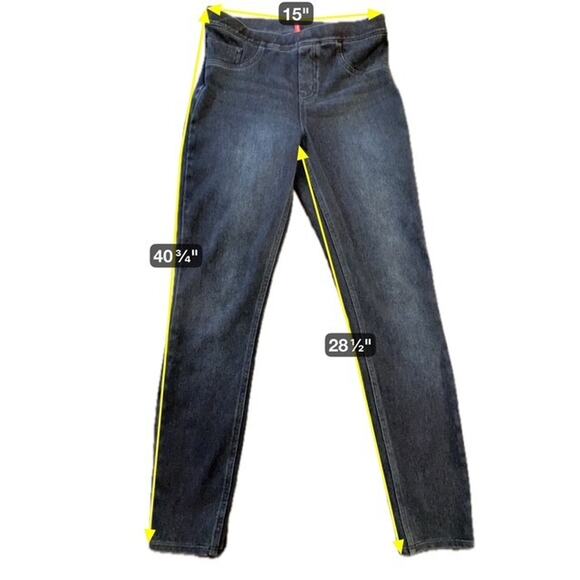 Spanx Ankle Skinny Jeans Womens Size Medium Dark Blue Shaping Pull On - Picture 2 of 7